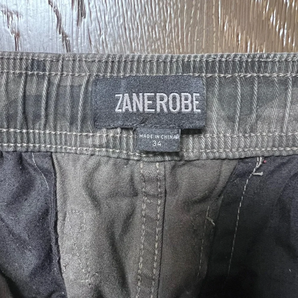 Zanerobe Sureshot Jogger Pants Mens 34 Green Camo Stretch Tapered